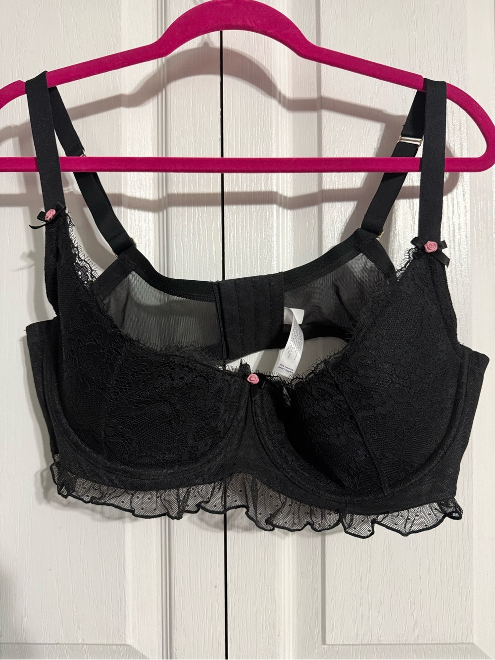 🖤 Romantic Black Lace 3‑Piece Set – Half Cup Bra & Panties 🖤